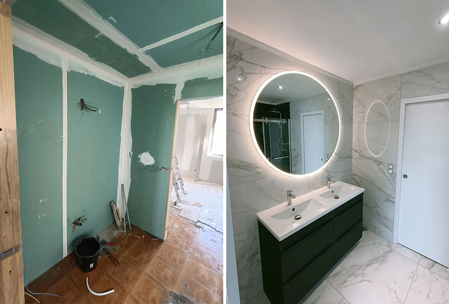 Avant/après rénovation salle de bain — PCP