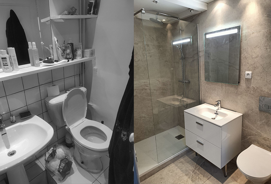 Avant/après rénovation salle de bain — PCP